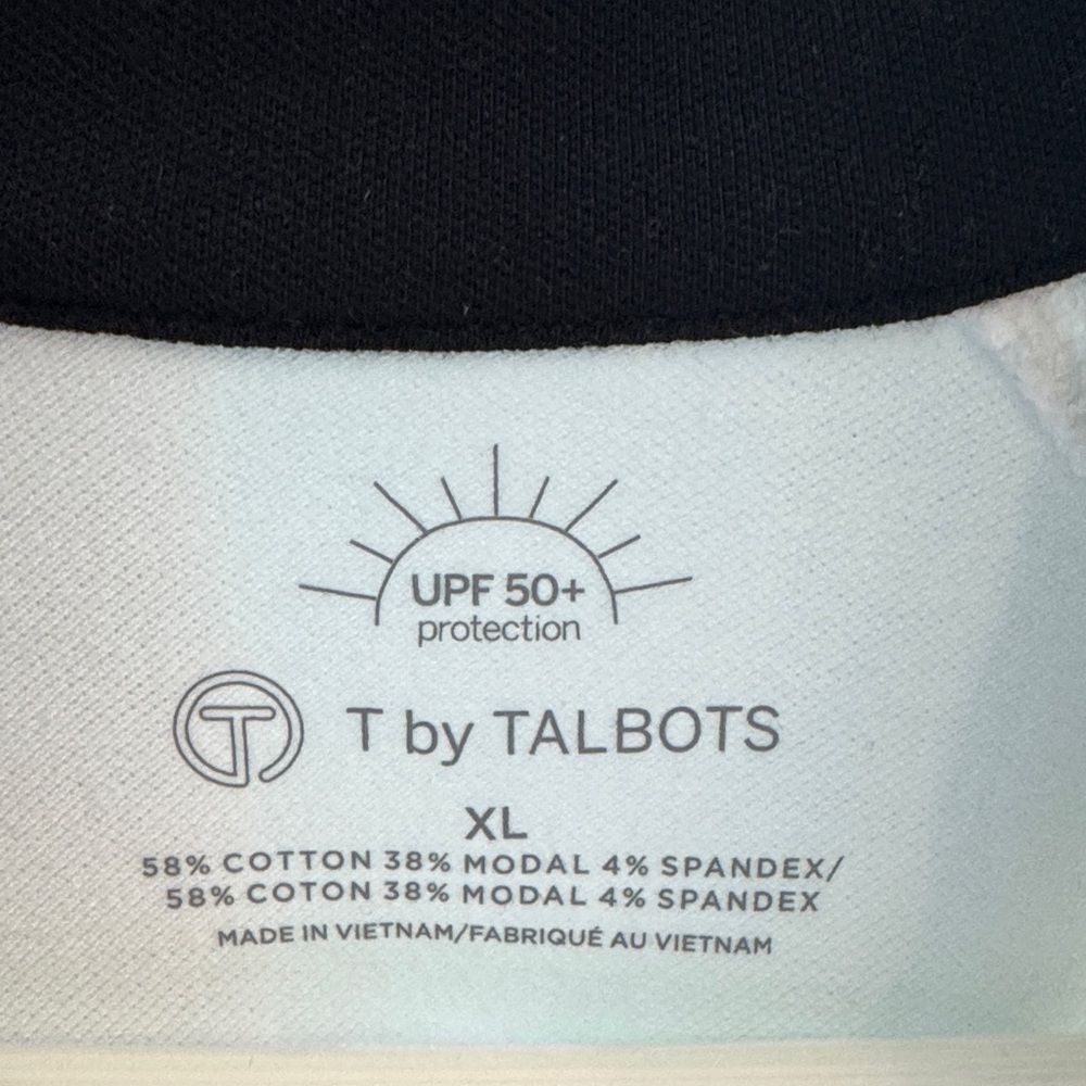 Talbots White and Black UPF 50+ Polo Shirt XL - Picture 2 of 7